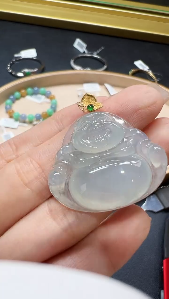 翡翠18K金镶嵌颈饰LCC0807-18