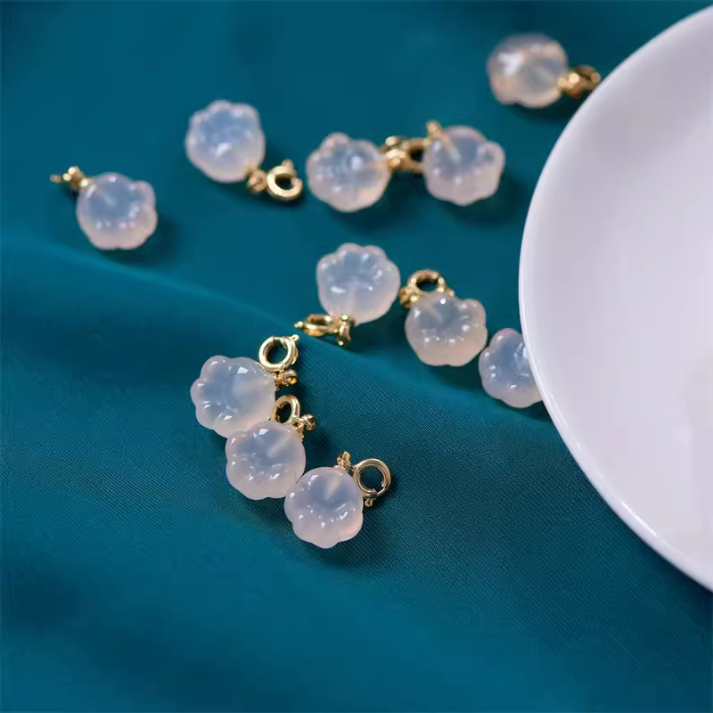 荔枝冻玉髓猫爪吊坠弹簧扣头多样性发一