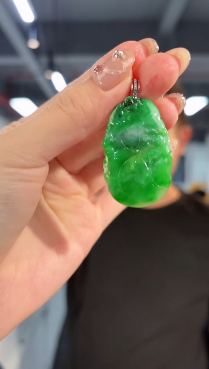 【闪购商品】翡翠颈饰18K金镶嵌缅料A货/支持复检/一件