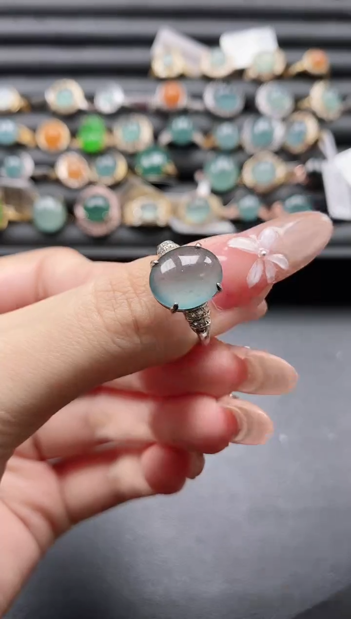 【闪购商品】翡翠戒指银S925镶嵌11111