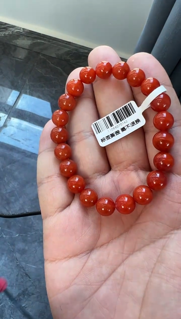 未镶嵌手链南红玛瑙A2瓦西双色手串9mm+