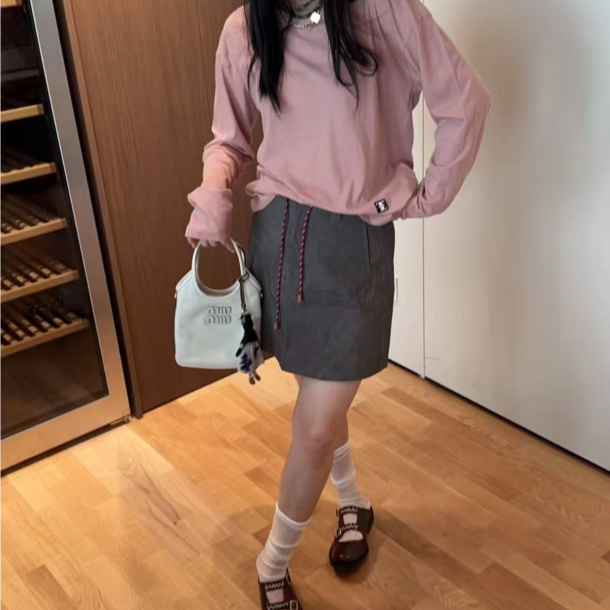 99新 MIU MIU/缪缪 展会外场！白色ivy mini手提斜挎包 20cm 