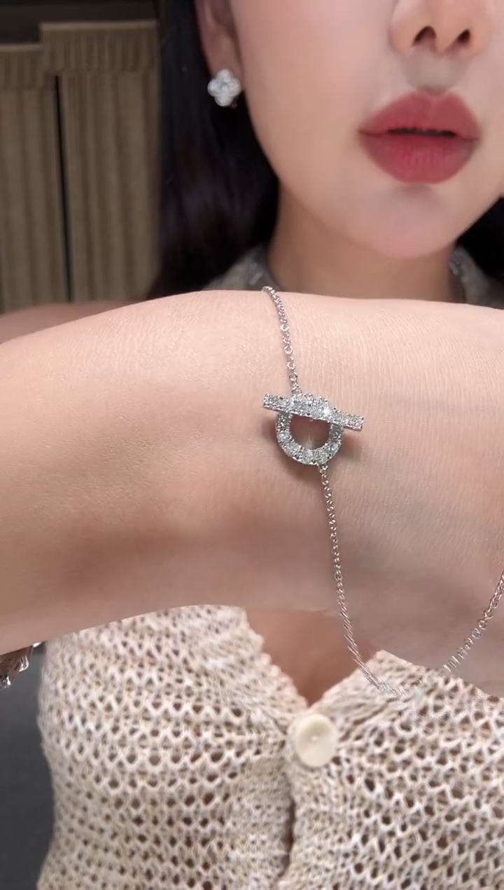 手链铂Pt950镶嵌钻石猪鼻子