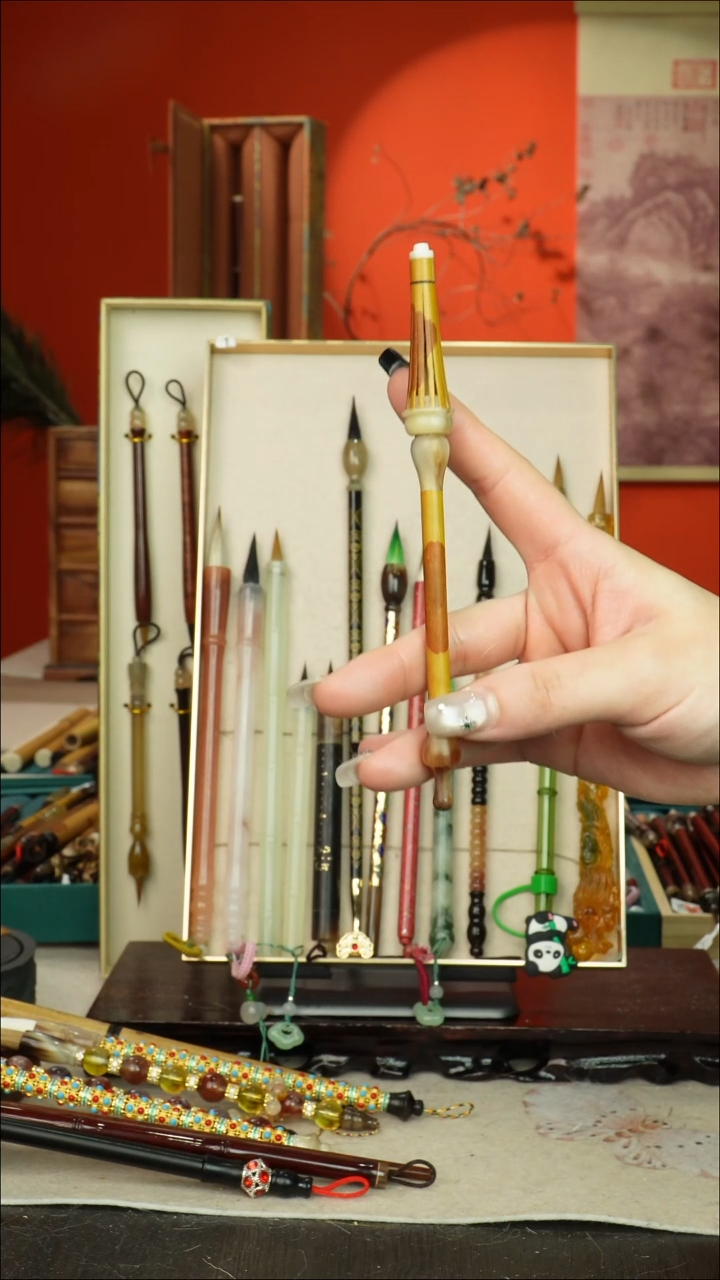 185号闪孤品高货毛笔链接 清水试笔 蘸墨不退