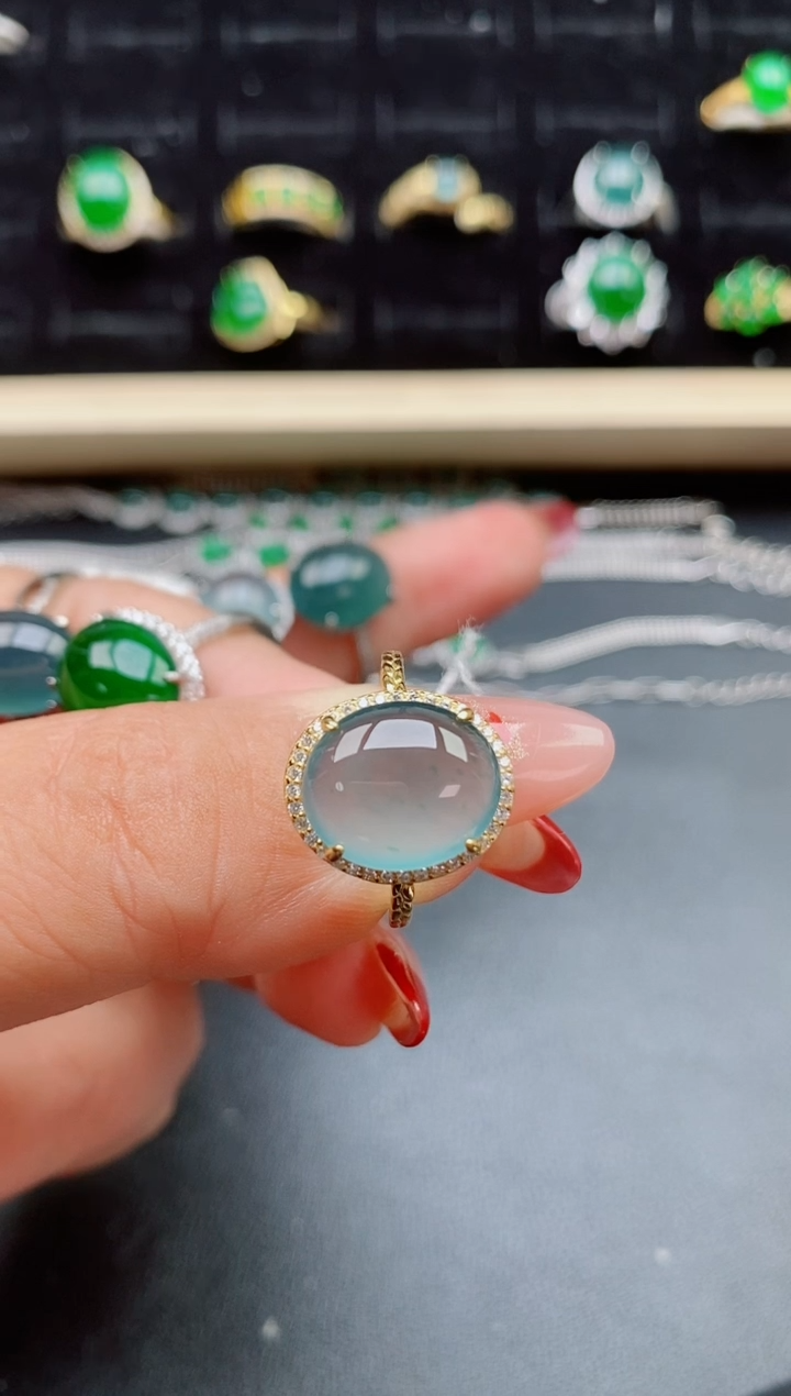 【闪购商品】翡翠戒指银S925镶嵌508050