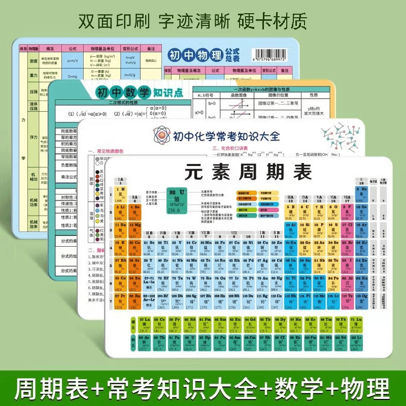 初中化学元素周期表便签数学物理知识化学方程式大全数理化学生商品图