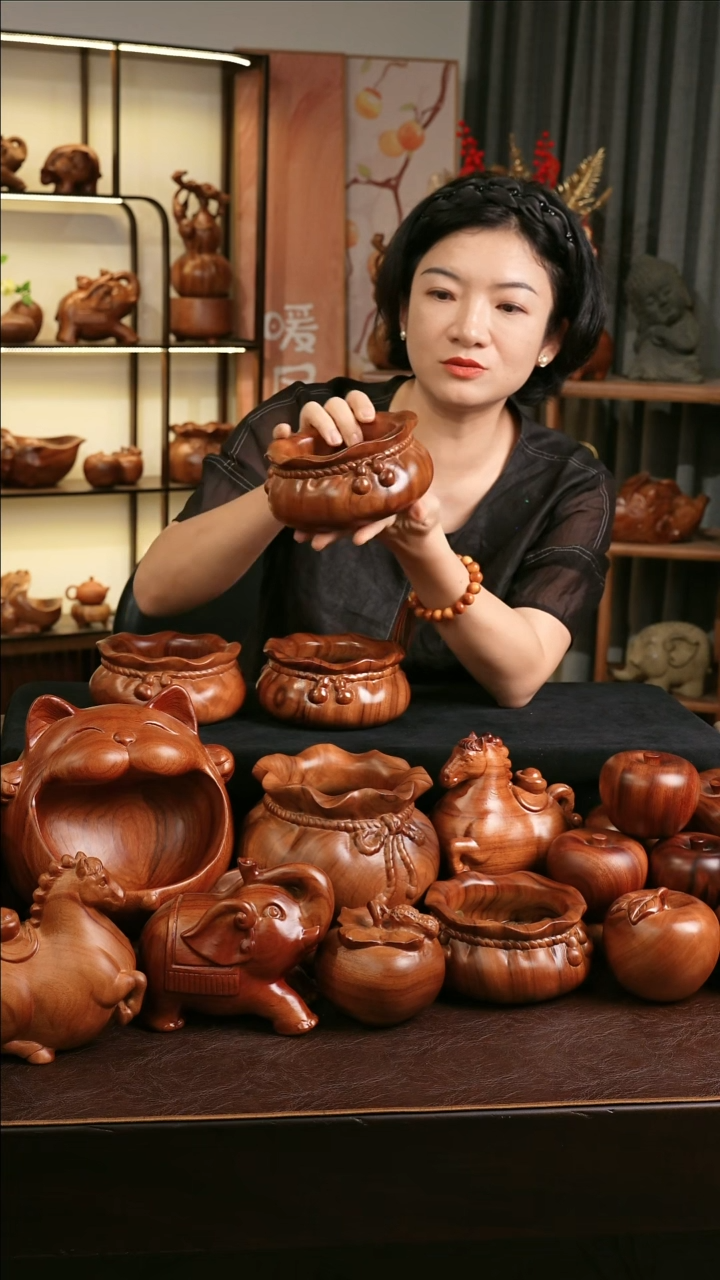 木MB005-4福袋收纳摆件小号微瑕福利随缘发其一