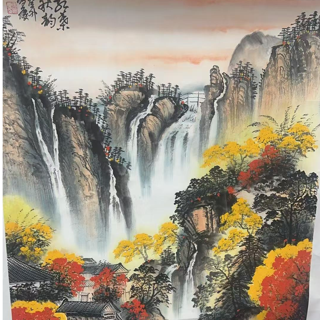 国画作品-徐明庆-四尺整张-红叶秋韵
