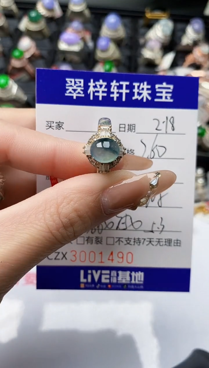 【闪购商品】翡翠戒指足银镶嵌未镶嵌/1490