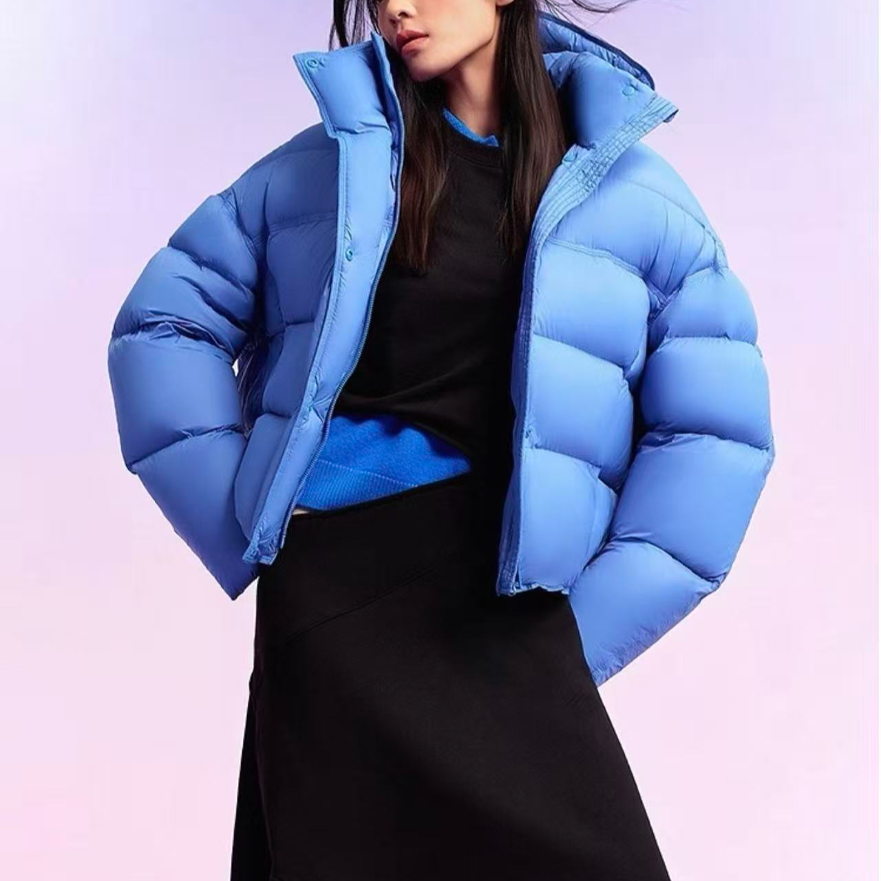 极简风时尚云感泡芙宽松韩版羽绒服外套女加厚连帽羽绒服26460