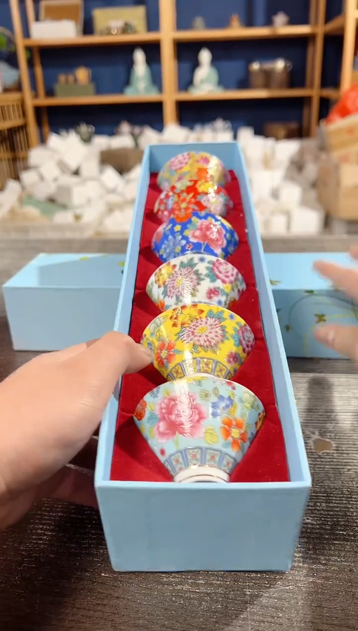 【闪购商品】其他珐琅彩斗笠杯6杯套