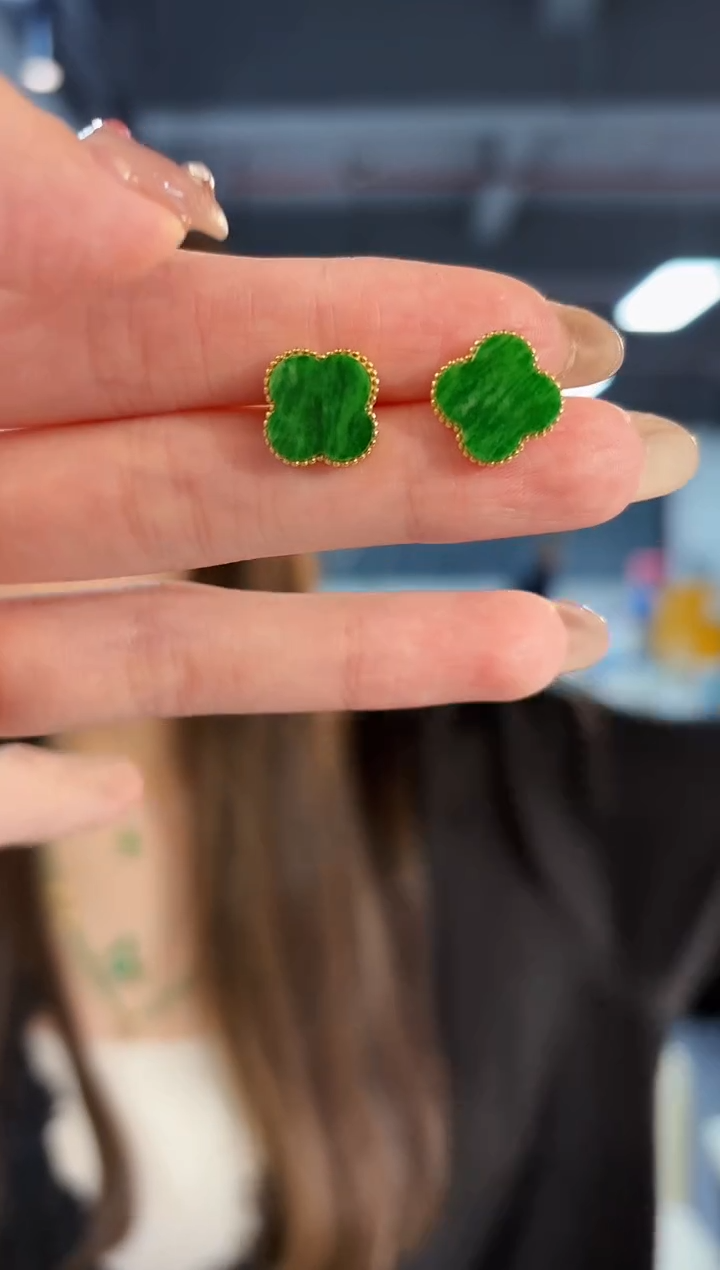 【闪购商品】翡翠耳饰未镶嵌缅料A货/支持复检/一对