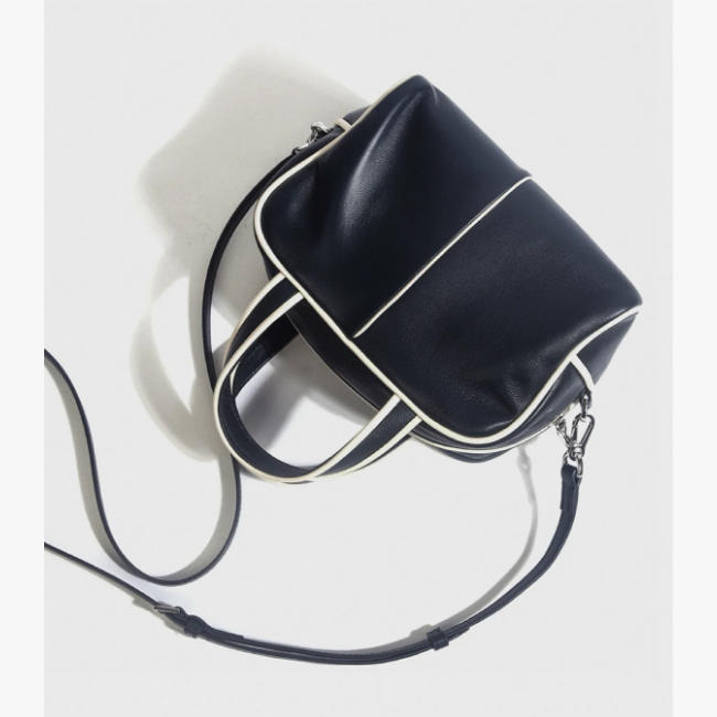 【小宇】中古轻奢气质单肩手提女包斜跨女包，里外全羊皮，黑白拼色