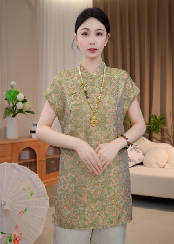 【四合如意】中式新款夏季奥黛上衣2025B4874——蝴蝶