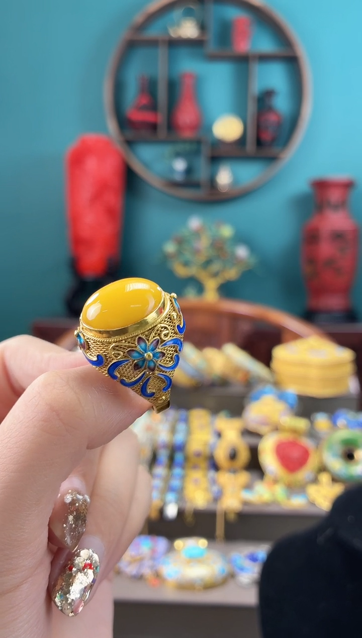 乐*非遗手工花丝镶嵌戒指