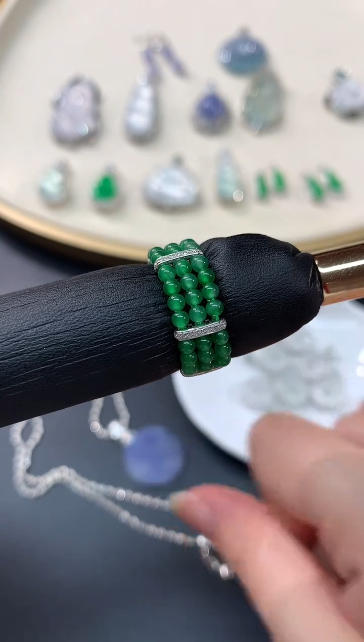 【闪购商品】翡翠戒指18K金镶嵌A437多样性发一件|3980