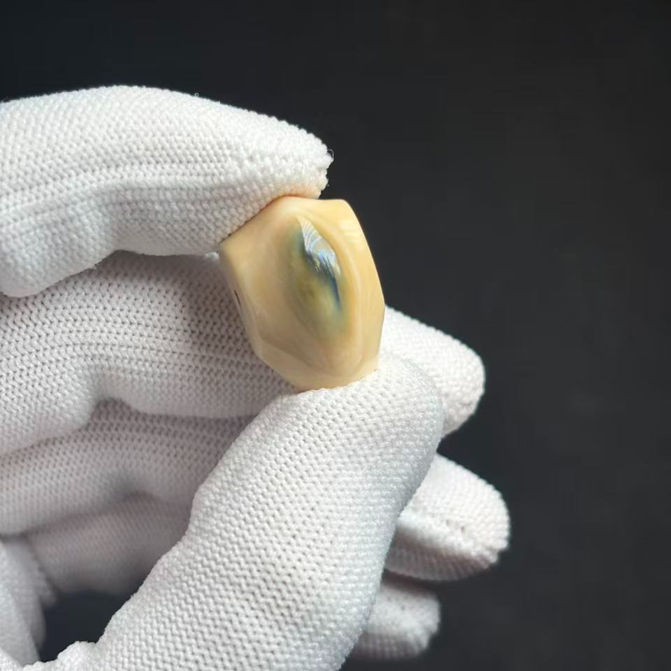 丰骨「猛犸象牙·蓝眼三通」-G1436-14mm 材质保真 假一罚四