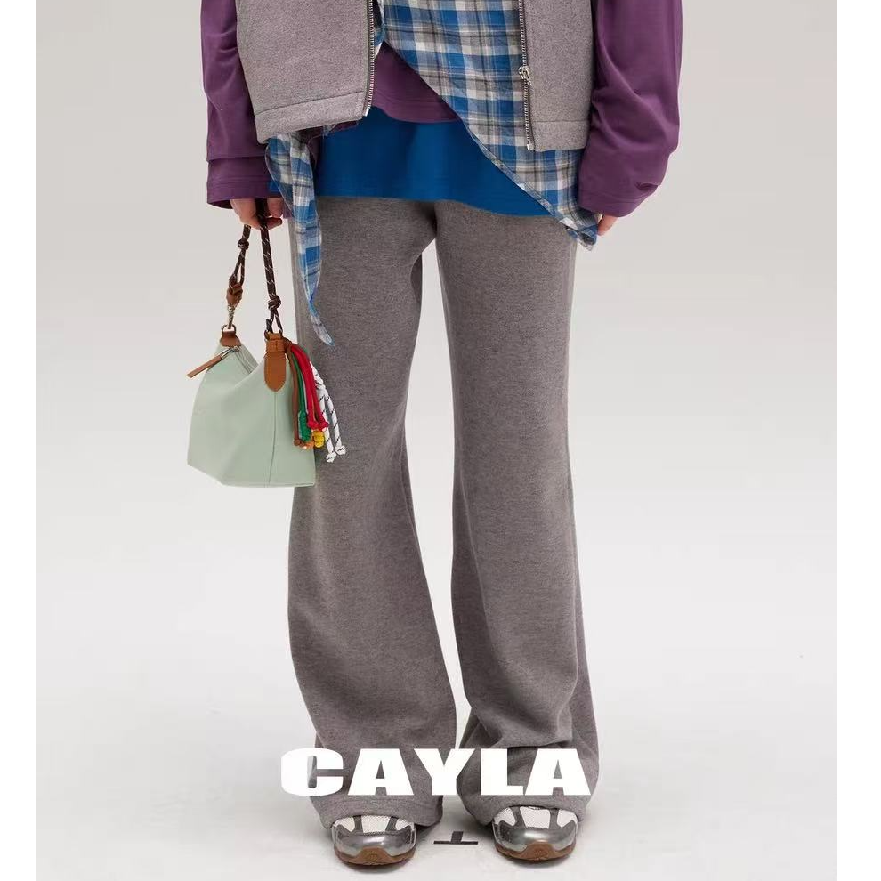 CAYLA25新款双面绒空气层微喇裤