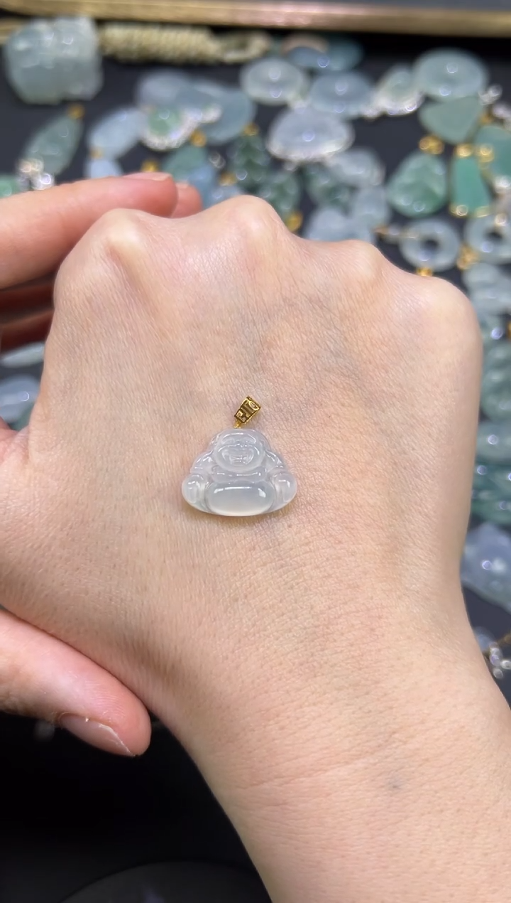 【闪购商品】翡翠颈饰18K金镶嵌佛公