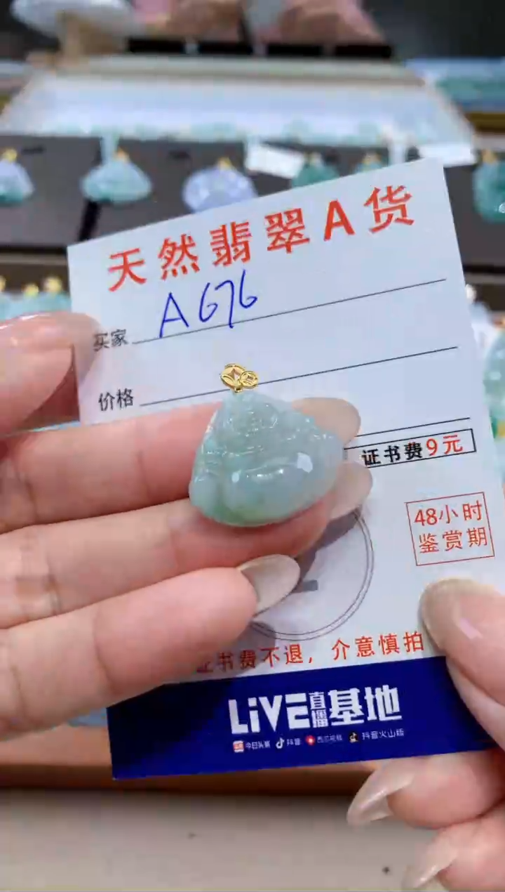 颈饰未镶嵌翡翠天然缅甸翡翠A货挂件 