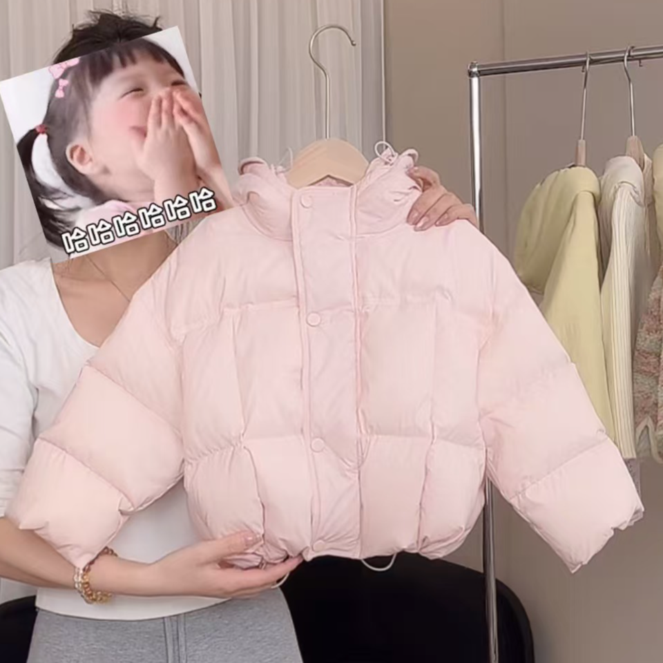 【现货】花小花女童棉服冬款新款儿童加厚外套冬季棉衣女童冬装棉袄