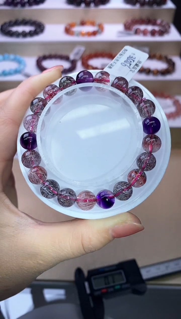 【闪购商品】水晶手链未镶嵌黑加仑超七9m+