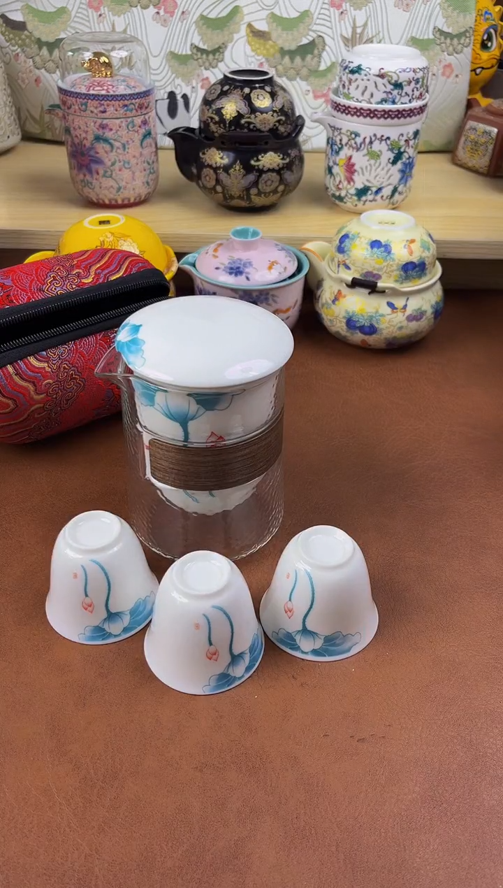 陶陶瓷茶具摆件旅行套组