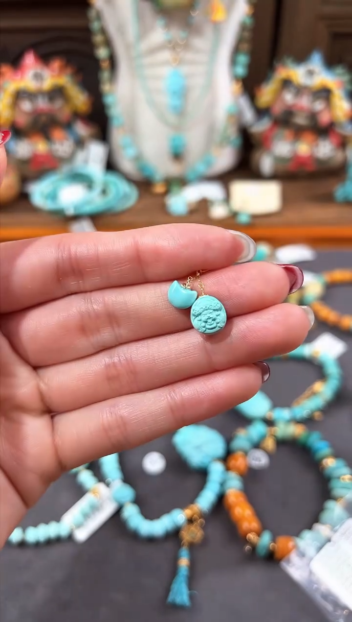 【闪购商品】绿松石提溜18K金镶嵌绿松石提溜