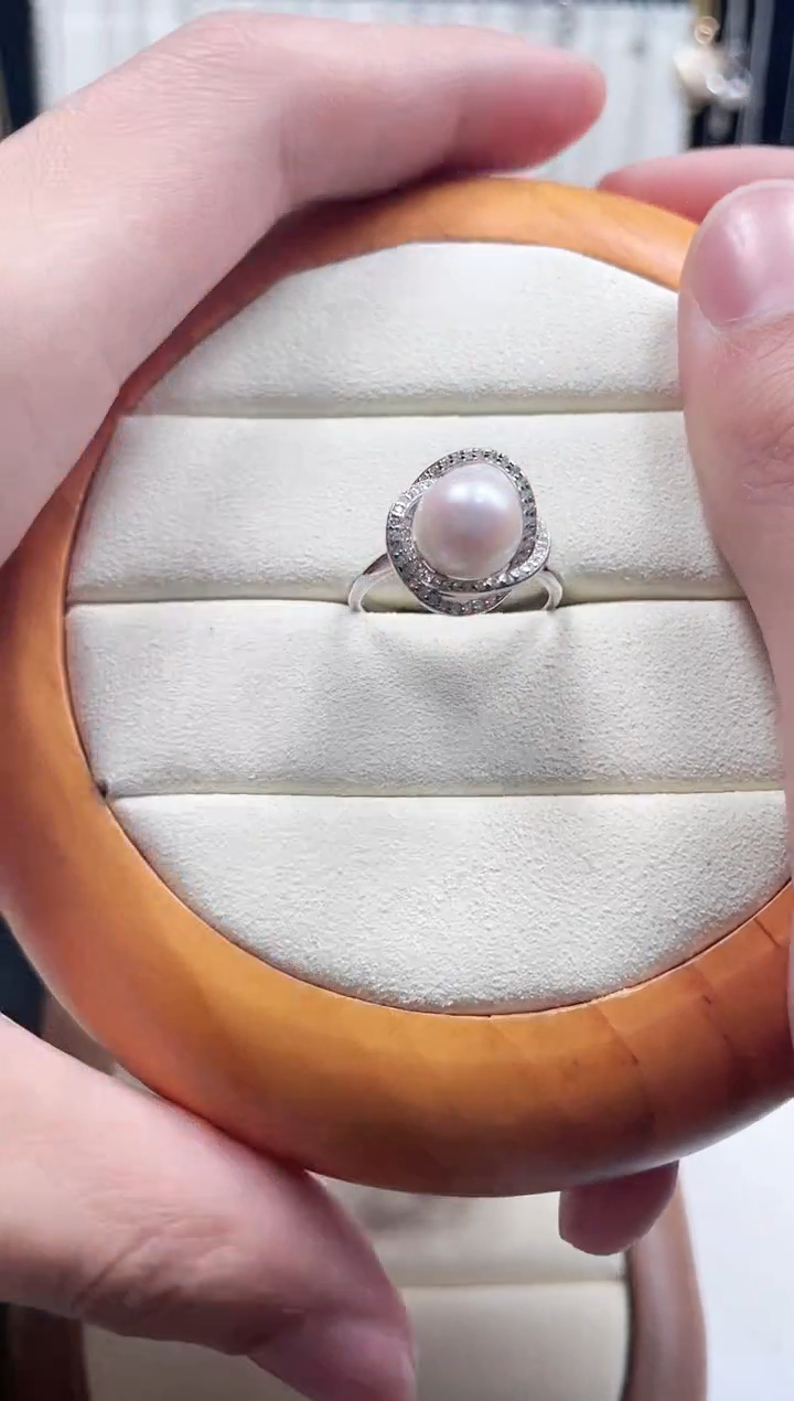 【闪购商品】海水珍珠手链银S925镶嵌鸟巢款珍珠戒指