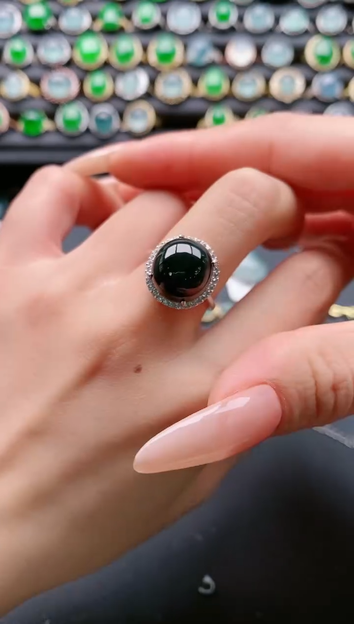 【闪购商品】翡翠戒指银S925镶嵌111111