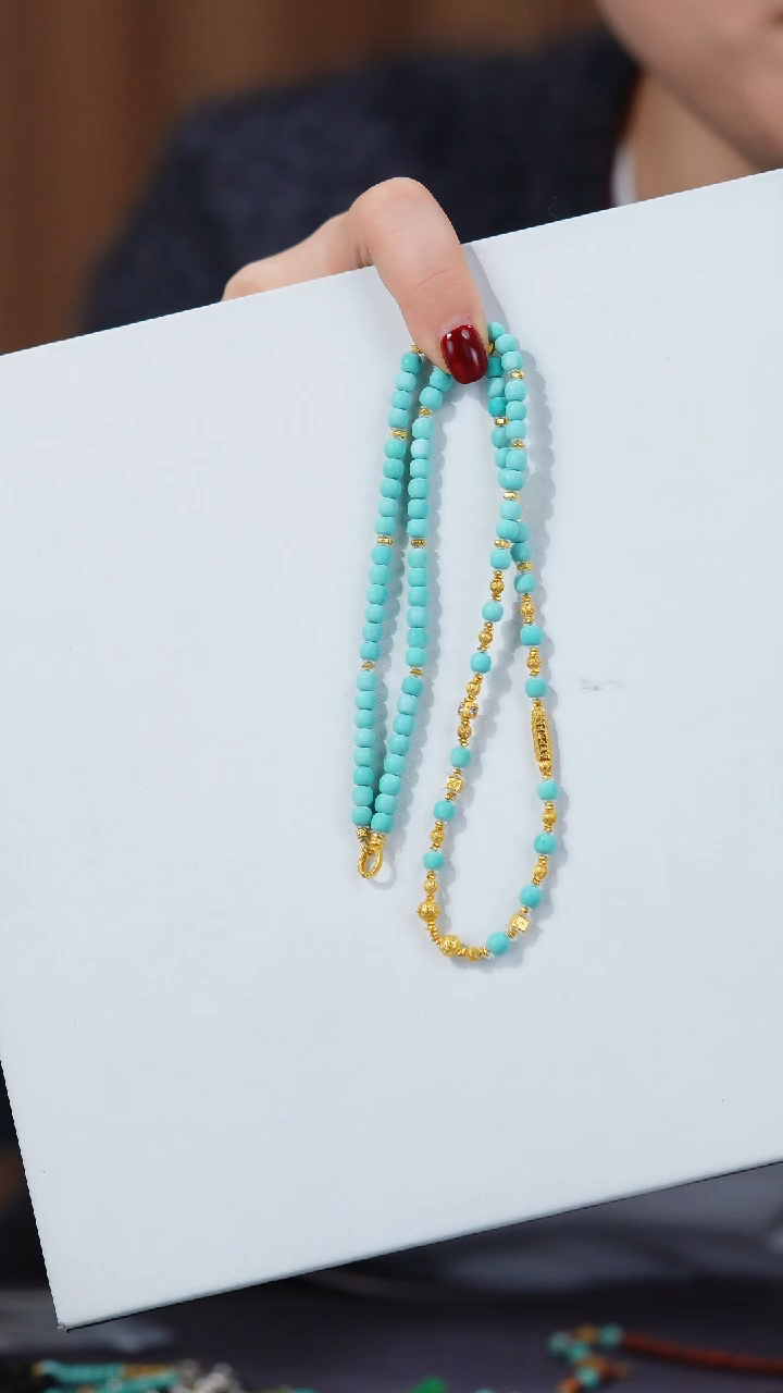【闪购商品】绿松石项链18K金镶嵌1