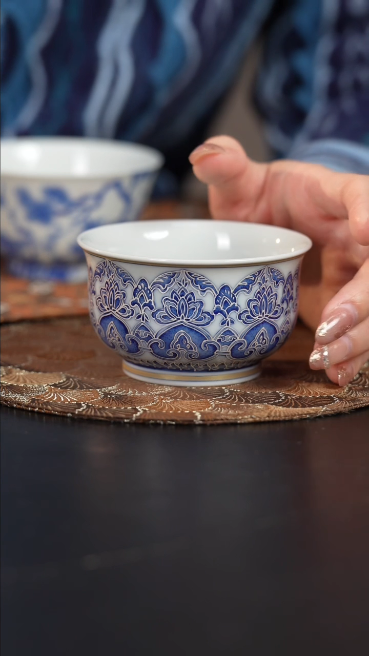 【闪购商品】杯四景堂青花描银