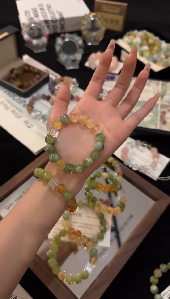 未镶嵌手链水晶岫玉多宝x3243