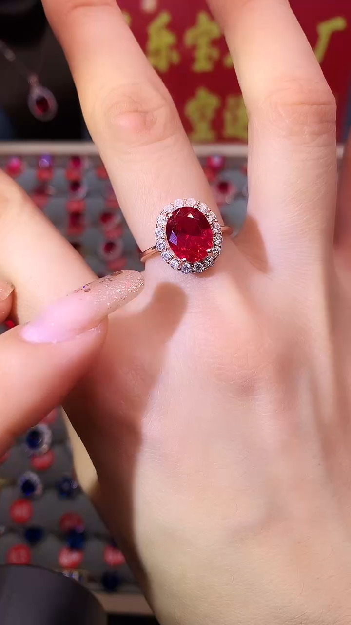 【闪购商品】红宝石戒指银S925镶嵌1111