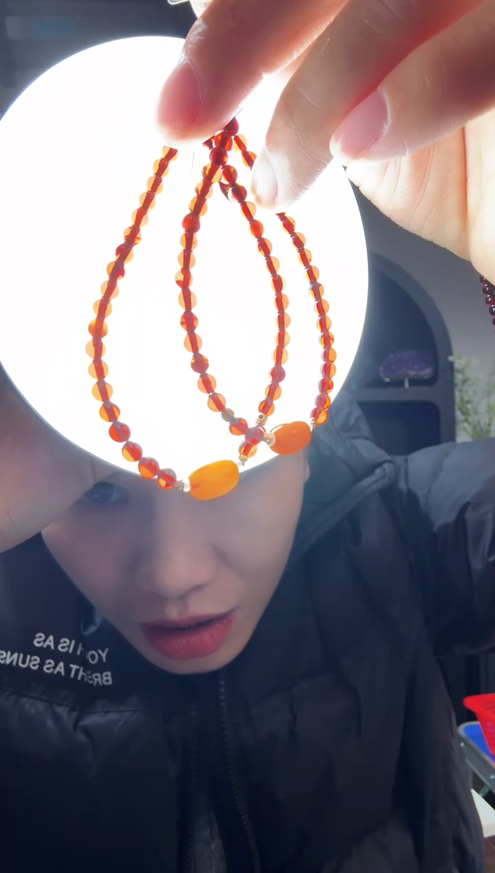 手链琥珀未镶嵌优0211 约4mm 多样性发一件