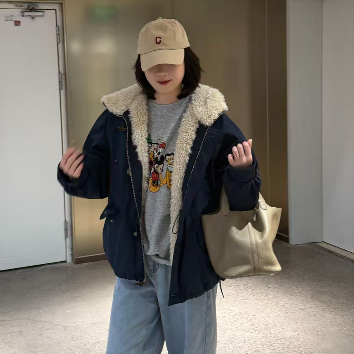 Sevbasks七七家韩版  东大门韩版雪国阿勒泰连帽软乎乎设计羽绒服