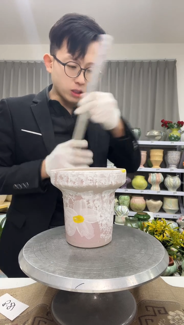 【微瑕开裂】【1.2】花盆链接 高：16  口：16