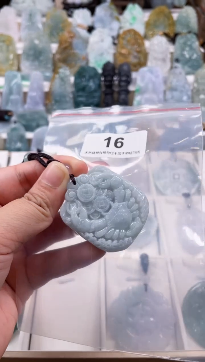 【闪购商品】翡翠颈饰未镶嵌天然缅甸A货翡翠微瑕16