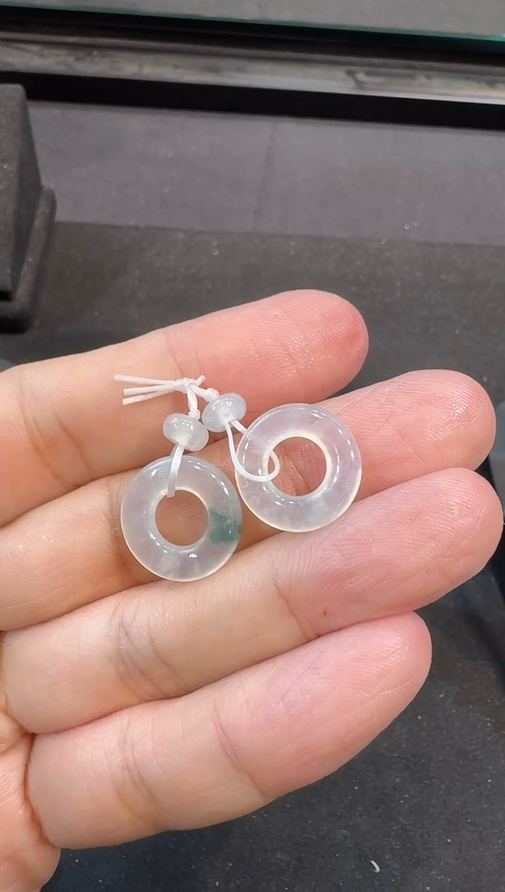 【闪购商品】翡翠耳饰未镶嵌甜甜圈