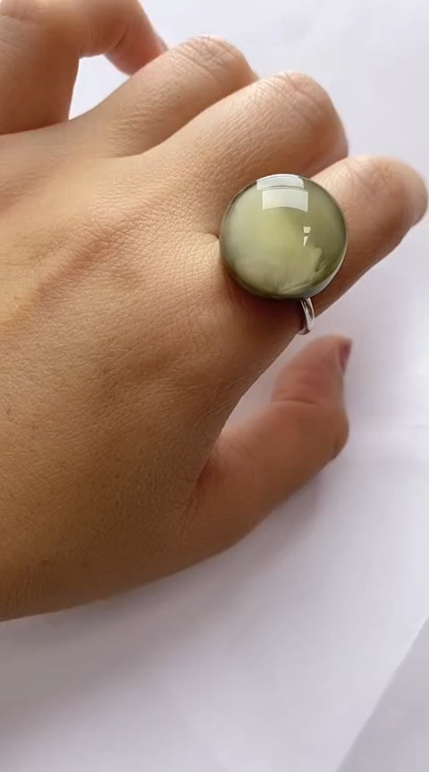 【闪购商品】琥珀裸石银S925镶嵌琥珀戒指