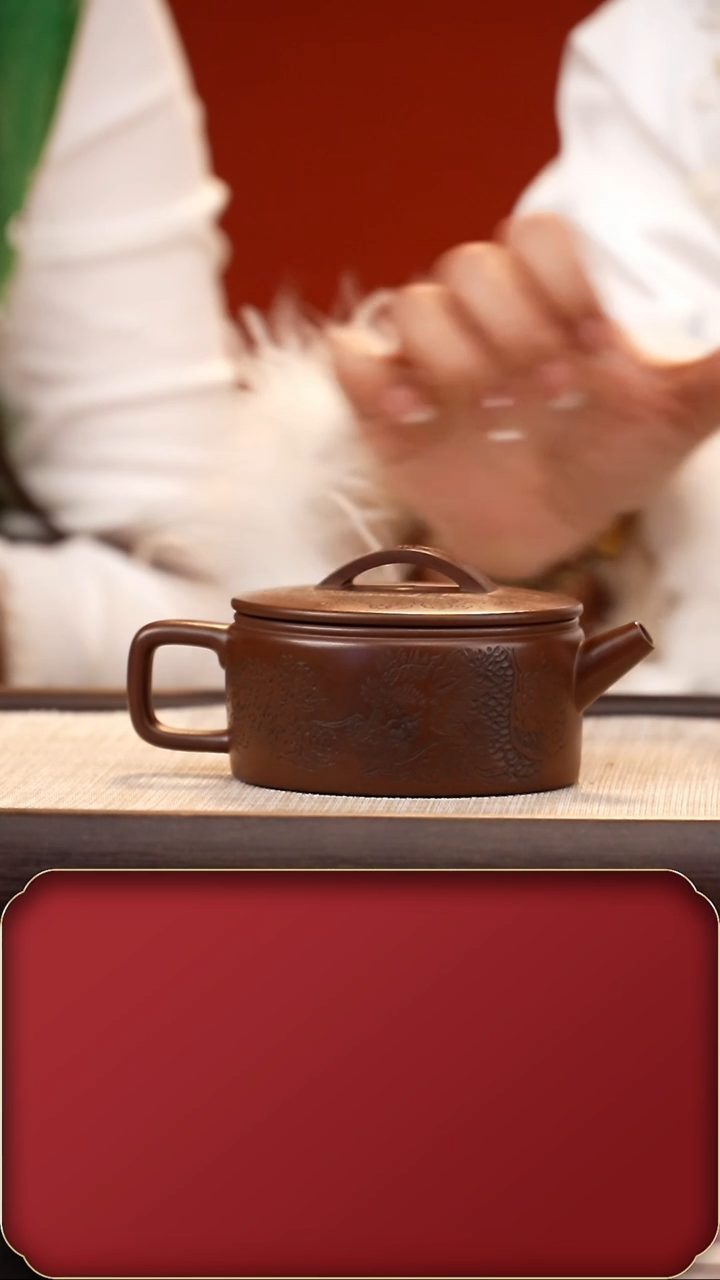 【闪购商品】紫砂茶壶HT椭圆汉瓦 革紫250cc