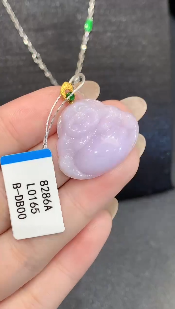 吊坠(不含链)18K金镶嵌翡翠L多样性发其一