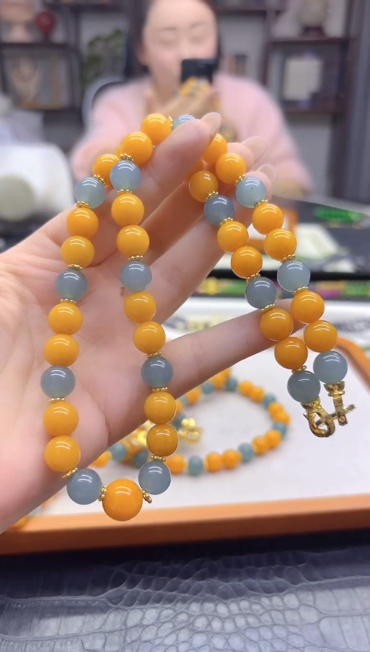 颈饰14K金镶嵌翡翠DIY款X804