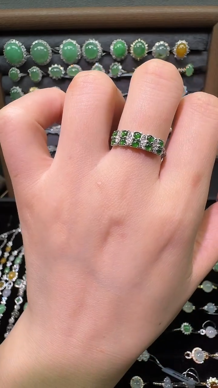 银S925镶嵌戒指翡翠戒指25