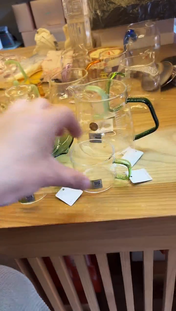 荷叶盖碗/墨绿色+承轩茶海/墨绿色+清禾杯墨绿/一对