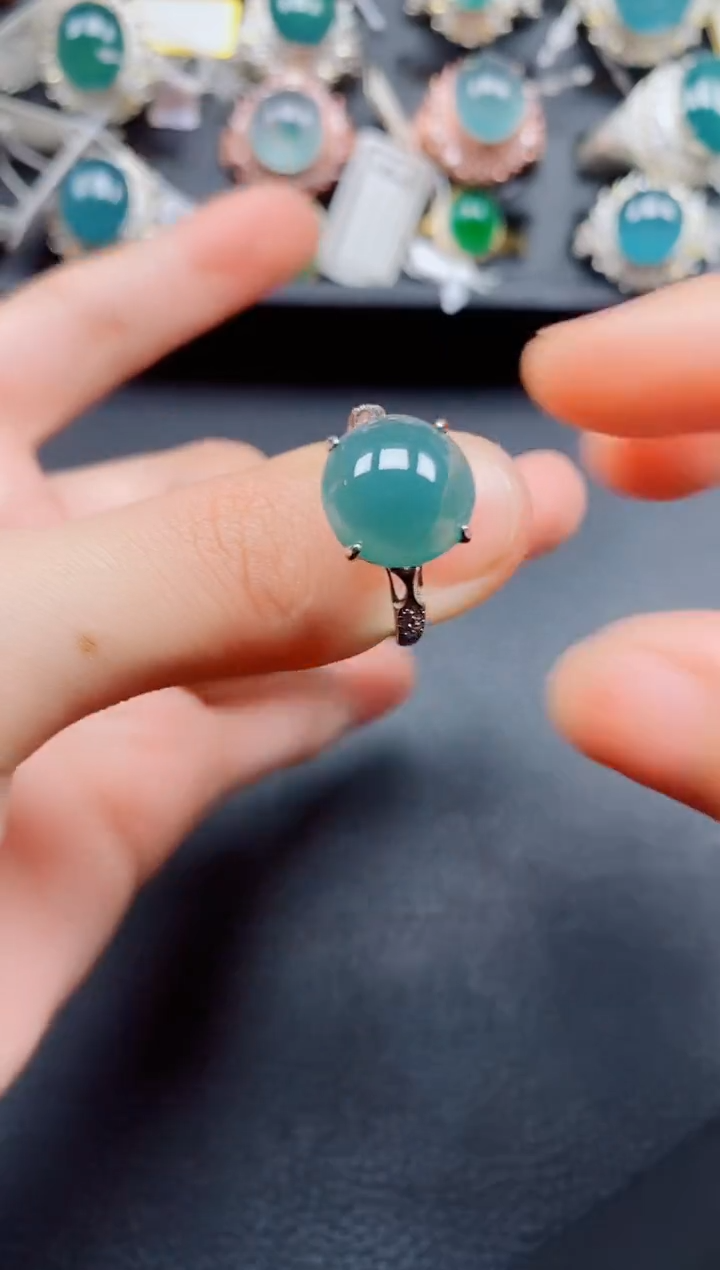 翡翠银S925镶嵌戒指翡翠