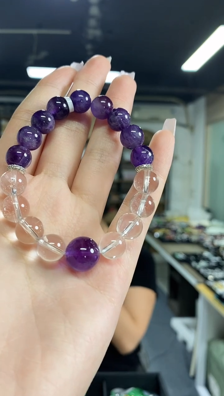 水晶手链未镶嵌闪购链接 多样性发其一颜色微差