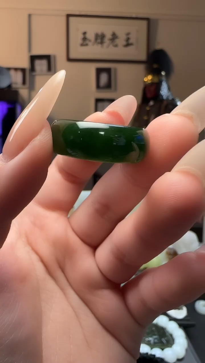 【闪购商品】和田玉碧玉戒指未镶嵌19-21