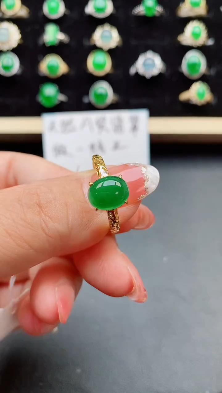 【闪购商品】翡翠戒指银S925镶嵌80500