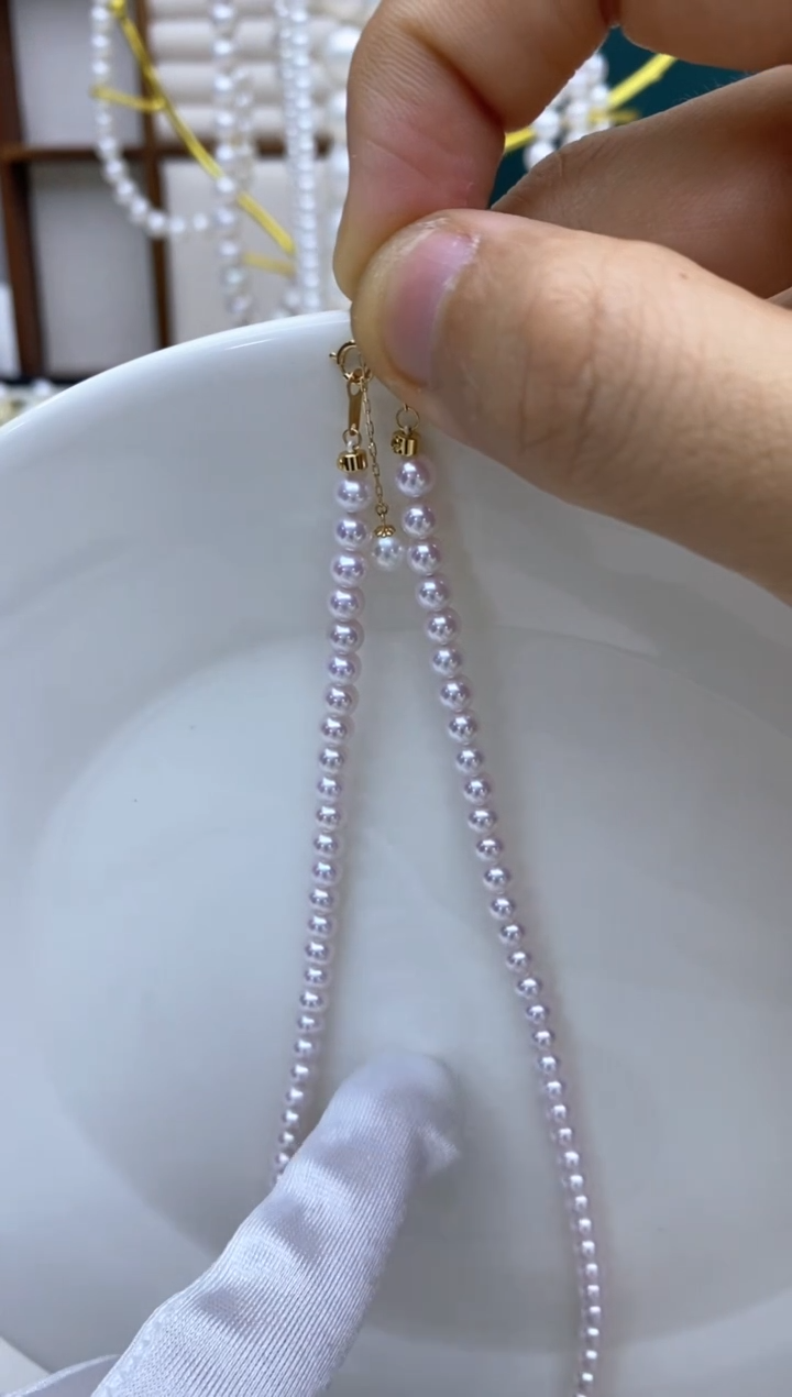 【闪购商品】淡水珍珠项链18K金镶嵌4.5-5